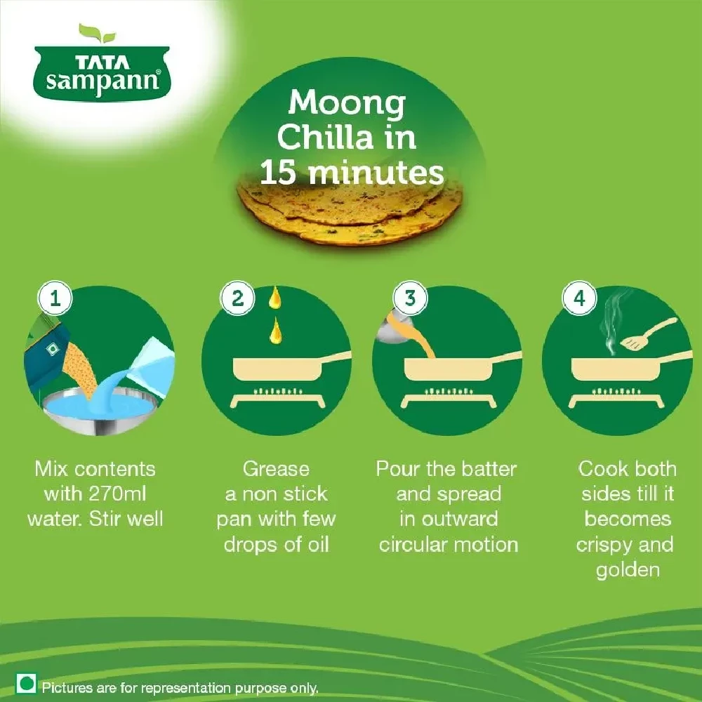 Tata Sampann Chilla Mix - Moong Dal-Hesaru Bele, 180 g-7.webp